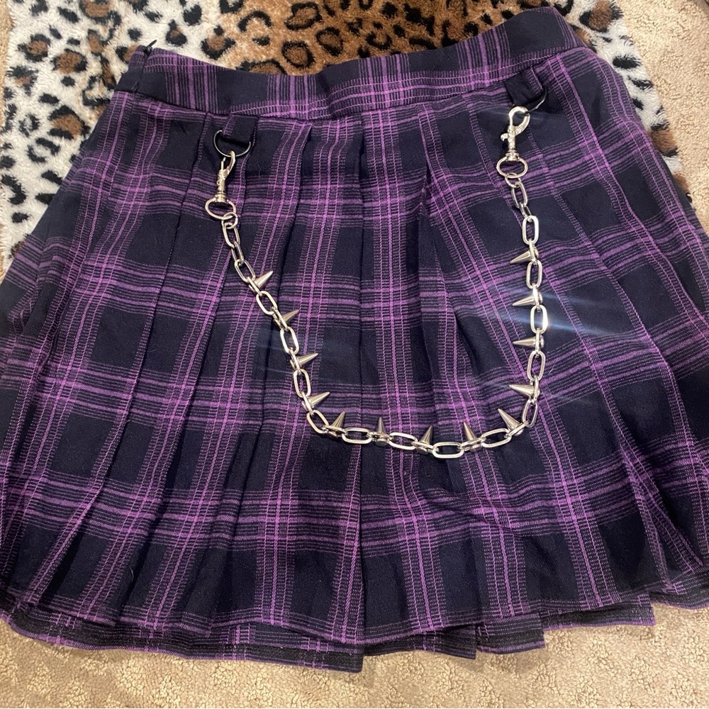 Skirt, Purple and Black Gothic Plaid